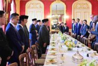 Presiden Republik Indonesia, Prabowo Subianto menghadiri forum bisnis dan investasi yang dilanjutkan dengan jamuan santap siang yang diselenggarakan oleh Wakil Perdana Menteri Inggris David Lammy di Lancaster House, London, pada Selasa, 20 Januari 2026. Foto: BPMI Setpres