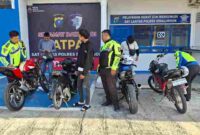 empat unit sepeda motor yang diduga terlibat aktivitas 