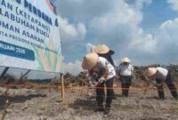 Kegiatan penanaman jagung perdana yang digelar di lahan Air Joman, Kabupaten Asahan, pada Kamis, 13 Februari 2025.