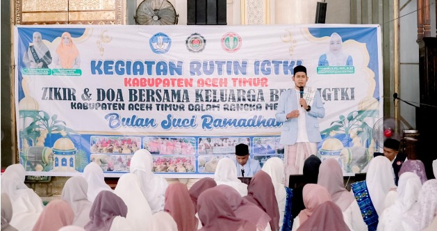 Ikatan Guru Taman Kanak-kanak Indonesia Persatuan Guru Republik Indonesia (IGTKI-PGRI) Kabupaten Aceh Timur bersama Kelompok Kerja (Pokja) Bunda PAUD Aceh Timur menggelar zikir dan doa bersama sebagai bentuk ikhtiar spiritual dan refleksi pascabencana banjir. Kegiatan tersebut berlangsung di Masjid Agung Darussalihin, Kecamatan Idi Rayeuk, Kabupaten Aceh Timur, pada Selasa, 10 Februari 2026.