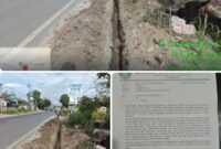 Foto kondisi galian dan surat penghentian pekerjaan.