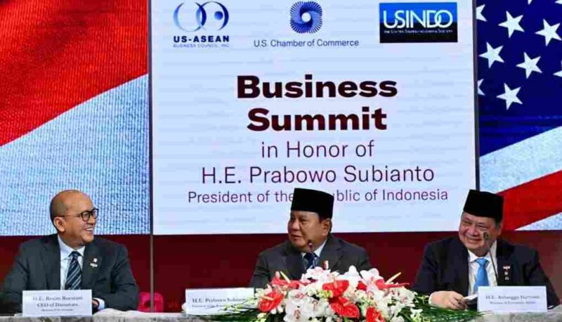 Presiden Prabowo Subianto menyampaikan sambutannya pada sesi roundtable Business Summit dalam rangka kunjungan kerjanya di Washington DC, Amerika Serikat, pada Rabu, 18 Februari 2026.