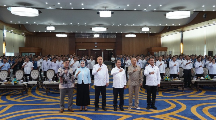 Rapat Kerja Pengawasan (Rakerwas) Inspektur Jenderal Kementerian Kelautan dan Perikanan RI yang diselenggarakan pada Kamis 5 Februari 2026 di Gedung Mina Bahari III Kantor Kementerian Kelautan dan Perikanan. 