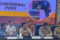 konferensi pers yang digelar di Aula Patriatama Polrestabes Medan, Kamis, 5 Februari 2026.