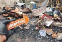 Kondisi rumah yang telah terbakar di Kabupaten Simalungun.