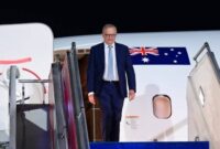 PM Albanese mendarat di Pangkalan TNI Angkatan Udara Halim Perdanakusuma, Jakarta, Kamis malam, 5 Februari 2026, sekitar pukul 18.50 WIB.