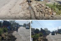 Lokasi galian untuk penanaman pipa PDAM Tirtauli di Jln Asahan.