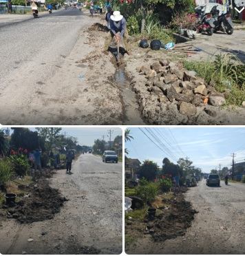 Lokasi galian untuk penanaman pipa PDAM Tirtauli di Jln Asahan.