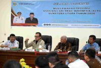 Wakil Gubernur Sumatera Utara (Sumut) Surya bersama Ketua KONI Sumut Hatunggal Siregar menghadiri  Musyawarah ALTI Sumut Tahun 2026 di Aula Kantor KONI Sumut Jalan Willem Iskandar, Kabupaten Deliserdang, Jumat (6/2/2026). 