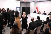 Menteri Energi dan Sumber Daya Mineral (ESDM) Bahlil Lahadalia menyampaikan keterangannya kepada awak media di Washington D.C., pada Jumat, 20 Februari 2026. 