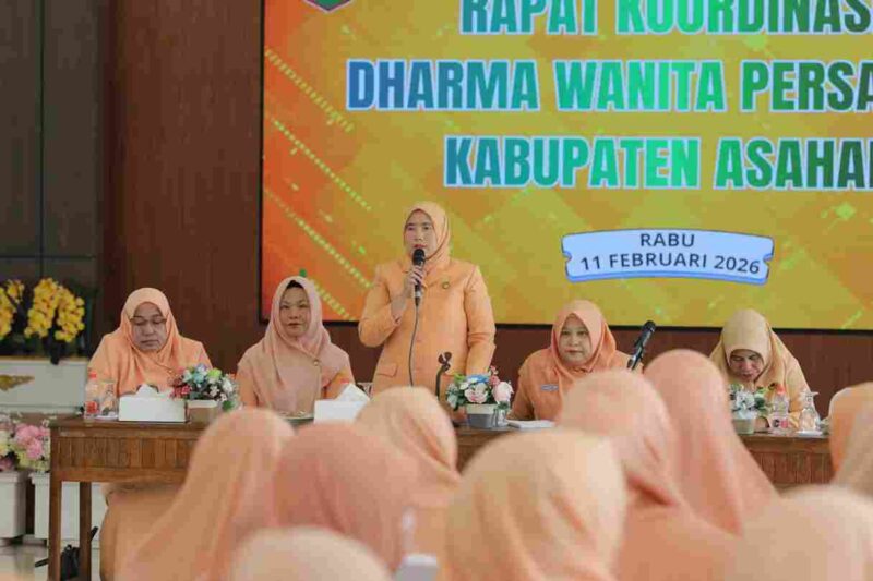Dharma Wanita Persatuan (DWP) Kabupaten Asahan menggelar Rapat Koordinasi (Rakor) di Pendopo Rumah Dinas Bupati Asahan.