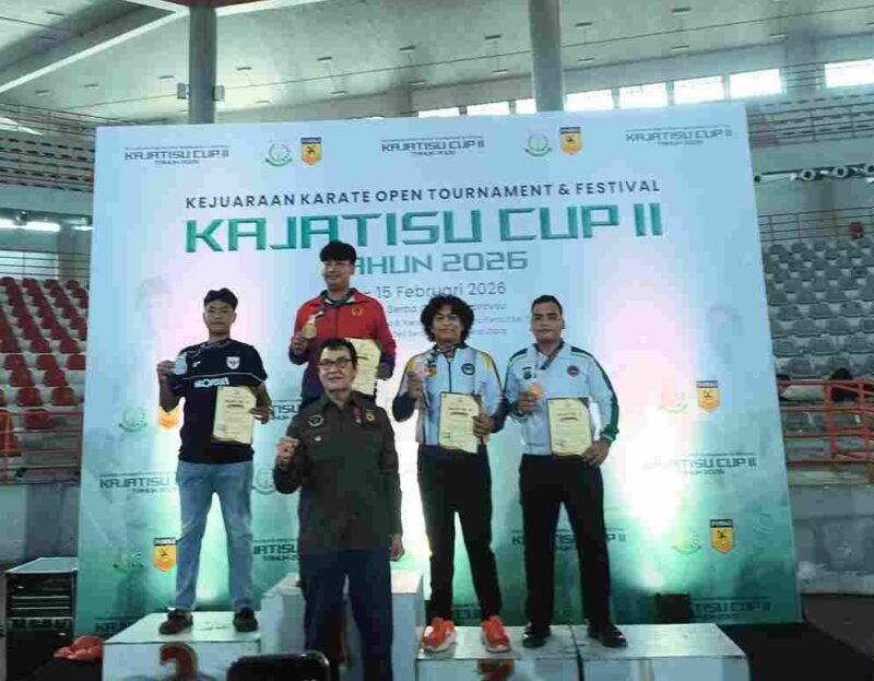Kejuaraan Karate Open Tournament Kajatisu Cup II 2026 yang berlangsung selama tiga hari dan berakhir pada Minggu, 15 Februari 2026, di Gedung Serbaguna Pemprov Sumatera Utara.