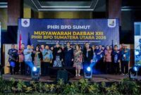 Pengukuhan kepengurusan baru Perhimpunan Hotel dan Restoran Indonesia (PHRI) Badan Pimpinan Daerah (BPD) Sumatera Utara di Hotel Santika Medan pada Sabtu, 14 Februari 2026.