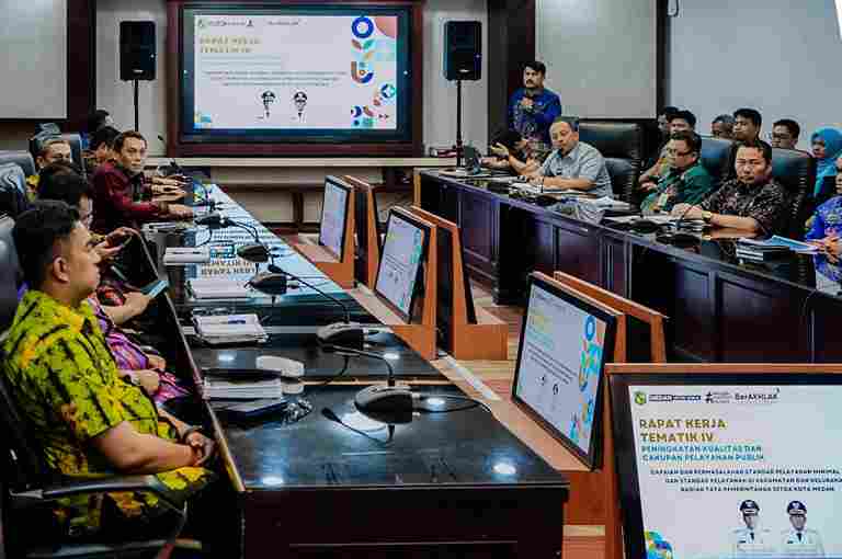 Rapat Kerja Tematik Pelaksanaan Pembangunan Kota Medan Tahun 2026 di Kantor Wali Kota pada Jumat, 20 Februari 2026.