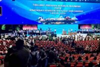 Rapat Koordinasi Nasional (Rakornas) Pemerintah Pusat dan Daerah Tahun 2026 yang digelar di Sentul International Convention Center (SICC), Jawa Barat.