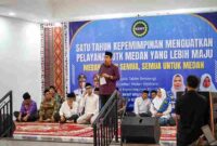 tasyakuran dan doa bersama di Aula Masjid Ar-Rivai, Jalan Sisingamangaraja (SM Raja), Kecamatan Medan Amplas, Jumat (20/2/2026).
