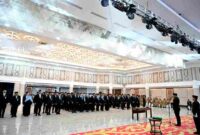Gubernur Sumatera Utara, Bobby Nasution, melantik dan mengambil sumpah jabatan 308 pejabat di lingkungan Pemerintah Provinsi Sumatera Utara dalam sebuah upacara yang berlangsung di Aula Raja Inal Siregar, Kantor Gubernur Sumut, Kota Medan, pada Senin, 9 Maret 2026.