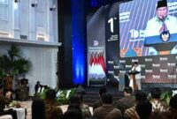 Presiden Prabowo Subianto menghadiri acara tasyakuran Hari Ulang Tahun (HUT) ke-1 Danantara Indonesia yang digelar di Wisma Danantara, pada Rabu, 11 Maret 2026.