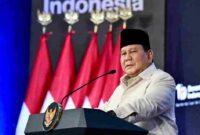 Presiden Prabowo Subianto menghadiri acara tasyakuran Hari Ulang Tahun (HUT) ke-1 Danantara Indonesia yang digelar di Wisma Danantara, pada Rabu, 11 Maret 2026. 
