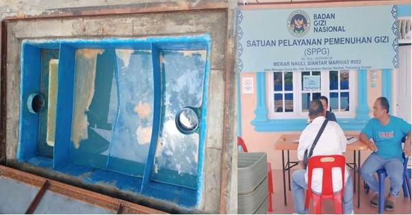 IPAL SPPG (Kiri), Wartawan saat Konfirmasi di SPPG Marihat (Kanan). Foto: Martuadin Saragih-atapkota