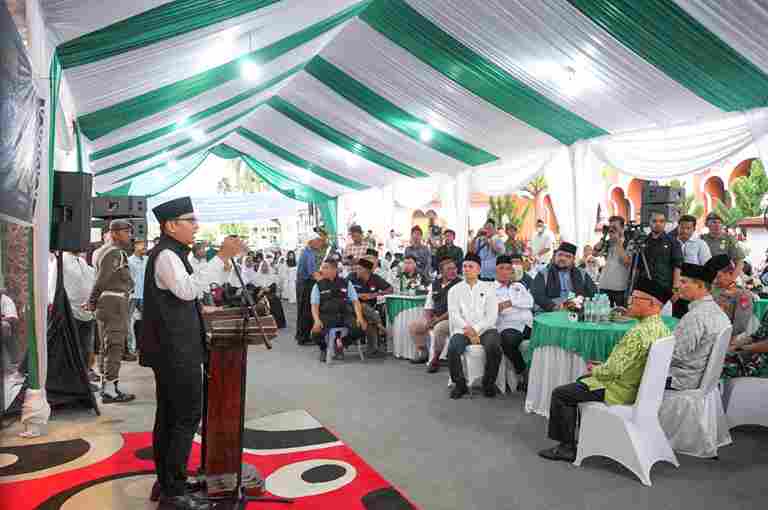 Safari Ramadan Pemerintah Kota Medan di Masjid As Sholihin, Jalan Sei Bilah, Kelurahan Babura Sunggal, Kecamatan Medan Sunggal, Senin (2/3/2026).