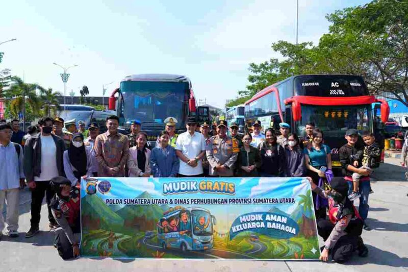 Polda Sumatera Utara memberangkatkan 192 pemudik melalui program Mudik Gratis Presisi 2026