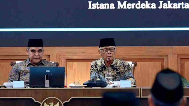 Ketua Umum Majelis Ulama Indonesia (MUI) K.H. Anwar Iskandar menyampaikan pandangannya pada kegiatan Silaturahmi Presiden dengan Para Kiai dan Tokoh Organisasi Kemasyarakatan Islam di Istana Kepresidenan Jakarta, pada Kamis, 5 Maret 2026