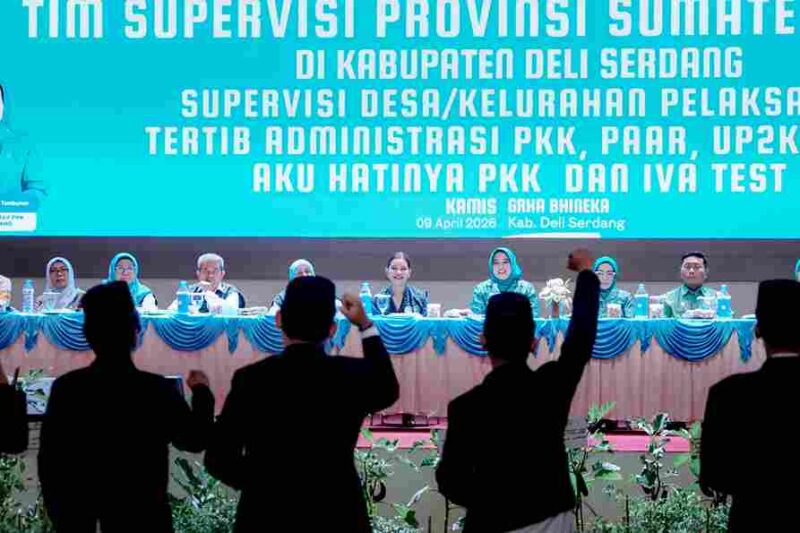 Ketua Tim Penggerak Pemberdayaan Kesejahteraan Keluarga (TP PKK) Sumatera Utara (Sumut) Kahiyang Ayu melakukan supervisi program PKK menjelang peringatan Hari Kesatuan Gerak (HKG) PKK Sumut Tahun 2026, di Graha Bhineka Perkasa Jaya, Kecamatan Lubukpakam, Kabupaten Deliserdang, Kamis (9/4/2026).
