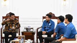 Gubernur Muhammad Bobby Afif Nasution menerima audiensi Gerakan Ekonomi Kreatif Nasional (Gekrafs) Sumut di Kantor Gubernur, Medan.