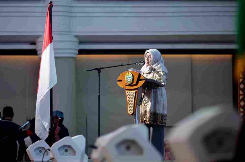 Staf Ahli I TP PKK Provinsi Sumatera Utara (Sumut) Titiek Sugiharti Surya menghadiri Peringatan Hari Down Syndrome Dunia (HDSD) 2026 di Aula Raja Inal Siregar, Kantor Gubernur Sumut Jalan Diponegoro, Kota Medan, Sabtu (18/4/2026).