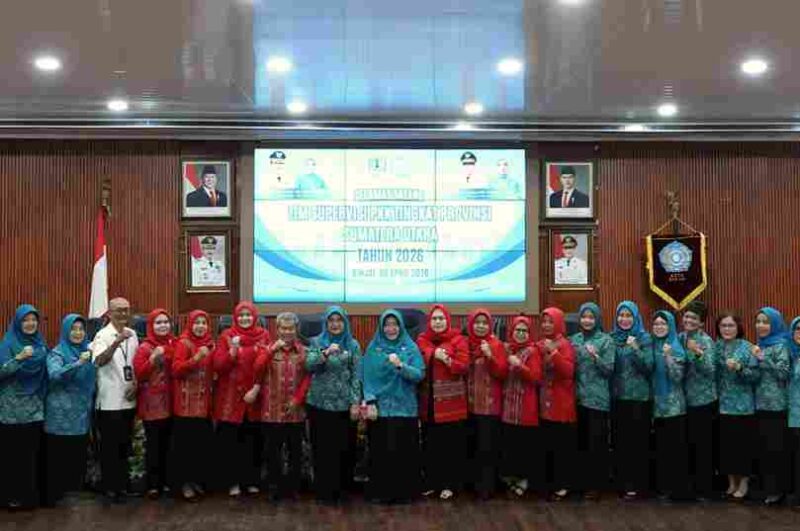 Tim Supervisi Desa/Kelurahan Pemberdayaan Kesejahteraan Keluarga (PKK) Provinsi Sumatera Utara (Sumut) melakukan kunjungan kerja ke Kota Binjai dalam rangka pembinaan dan penguatan pelaksanaan program PKK di Aula Balai Kota Binjai, Rabu (8/4/2026).