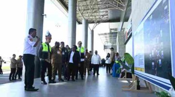 Wakil Presiden Gibran Rakabuming Raka meninjau pengembangan Bandara Douw Aturure di Kabupaten Nabire, Senin, 20 April 2026,