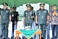 Upacara penutupan Pendidikan Pertama Bintara Infanteri (Dikmaba Inf) TNI Angkatan Darat Gelombang I Tahun Anggaran 2026 yang digelar di Lapangan Jenderal Sudirman, Rindam I/Bukit Barisan, Jumat, 24 April 2026.