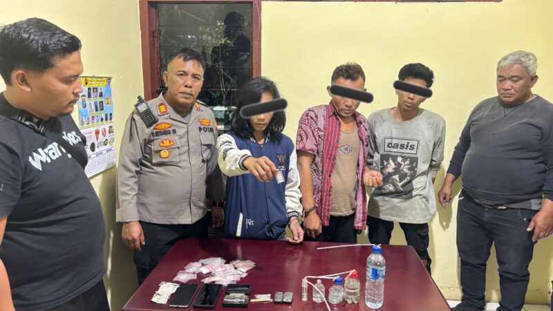 Tiga terduga penyalahguna narkoba diamankan di Huntap Ture-ture, Kabupaten Karo.
