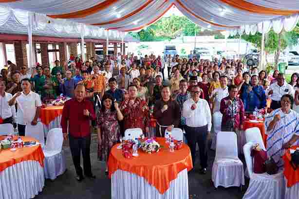 Perayaan Paskah Keluarga Besar Silalahi Raja, Boru, Bere, Ibebere Kota Pematangsiantar yang digelar di rumah dinas wali kota, Jalan MH Sitorus, pada Minggu, 26 April 2026.
