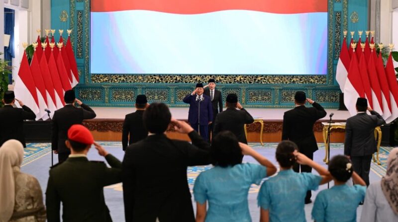 Presiden Prabowo Subianto secara resmi melantik pejabat negara/pemerintah di Istana Negara, Jakarta, pada Senin, 27 April 2026. 