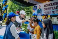 Kegiatan peringatan Hari Dongeng Sedunia yang digelar di Taman Ahmad Yani, Kota Medan, Selasa (28 April 2026).