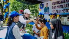 Kegiatan peringatan Hari Dongeng Sedunia yang digelar di Taman Ahmad Yani, Kota Medan, Selasa (28 April 2026).