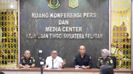 Konferensi pers Kejati Sumsel.