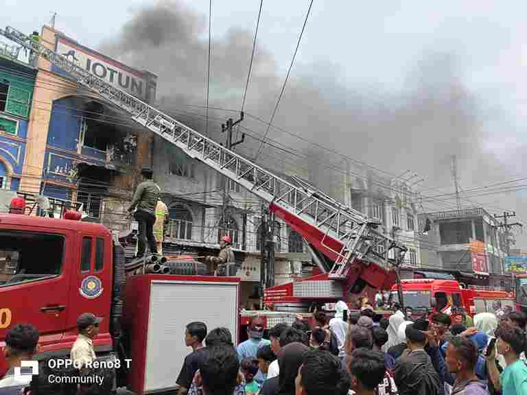 Kebakaran di Marelan, Medan,