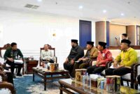 Gubernur Sumatera Utara (Sumut) Bobby Afif Nasution di dampingi OPD, menerima audiensi Lembaga Pengembangan Tilawatil Qur'an (LPTQ) provinsi Sumatera Utara di ruang kerja Gubernur lantai 10 Kantor Gubernur, Kamis (21/5/2026)