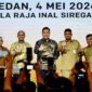 Gubernur Sumatera Utara (Sumut) Muhammad Bobby Afif Nasution didampingi Pj Sekdaprov Sumut Sulaiman Harahap, menghadiri Pengukuhan Kepala Kantor Perwakilan Lembaga Penjamin Simpanan I Jimmy Ardianto, di Aula Raja Inal Siregar, Kantor Gubernur Sumut, Jalan Diponegoro 30 Medan, Senin (4/5/2026). 