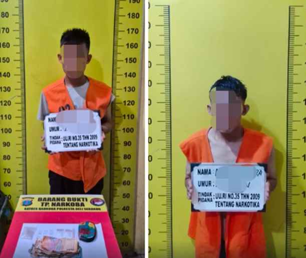 Polresta Deli Serdang mengamankan dua pria terkait dugaan narkoba di Pantai Labu.