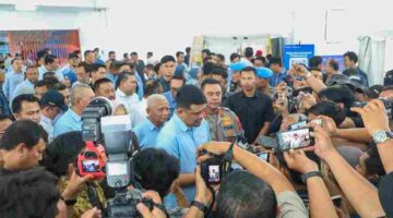 Peringatan Hari Buruh Internasional (May Day) 2026 yang berlangsung pada Jumat (1/5/2026) di Gedung Serbaguna Pemprov Sumut, kawasan Astaka Pancing, Kota Medan.