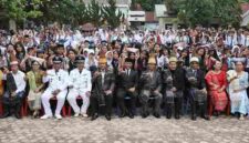 Upacara peringatan Hari Pendidikan Nasional (Hardiknas) 2026 yang berlangsung pada Sabtu (2/5/2026) di UPTD SMP Negeri 1 Pematangsiantar, Jalan Merdeka, Kelurahan Pardomuan, Kecamatan Siantar Timur.