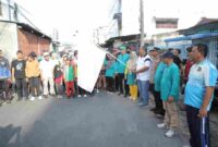 Bupati Asahan lepas gerak jalan santai May Day 2026 di Kisaran.
