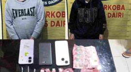 SBM (31) dan MJB (35) ditangkap saat berada di sebuah rumah kos di Jalan Ahmad Yani, Kecamatan Sidikalang, Kabupaten Dairi, Kamis, 7 Mei 2026.