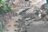 Saluran yang telah digali di Jalan Jawa, Pematangsiantar