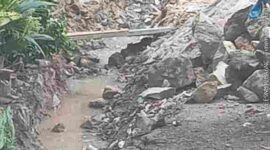 Saluran yang telah digali di Jalan Jawa, Pematangsiantar