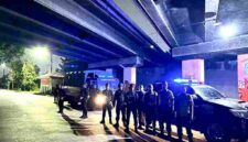 Brimob Polda Sumut menggelar patroli skala besar di Belawan.